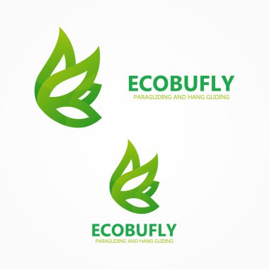 Yeşil Eko kelebek logo veya simgesi
