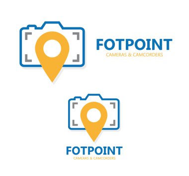 Vektör logo noktası ile fotoğraf makinesi