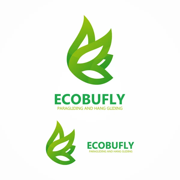 Wektor logo motyl eco lub ikona — Wektor stockowy