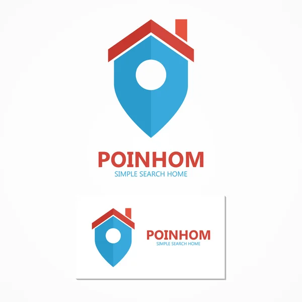 Logo vectoriel combinaison d'un point de lieu et d'une maison — Image vectorielle