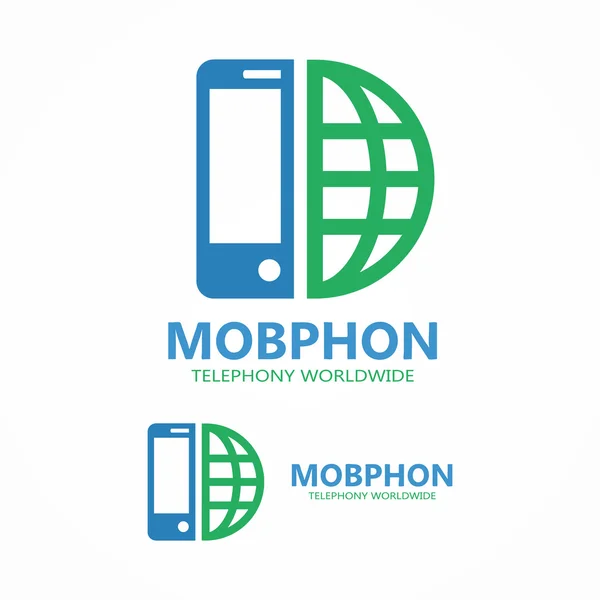 Téléphone à logo vectoriel avec terre — Image vectorielle