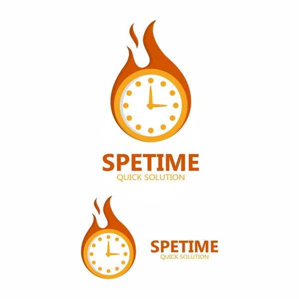 Bir yangında vektör logo saat — Stok Vektör