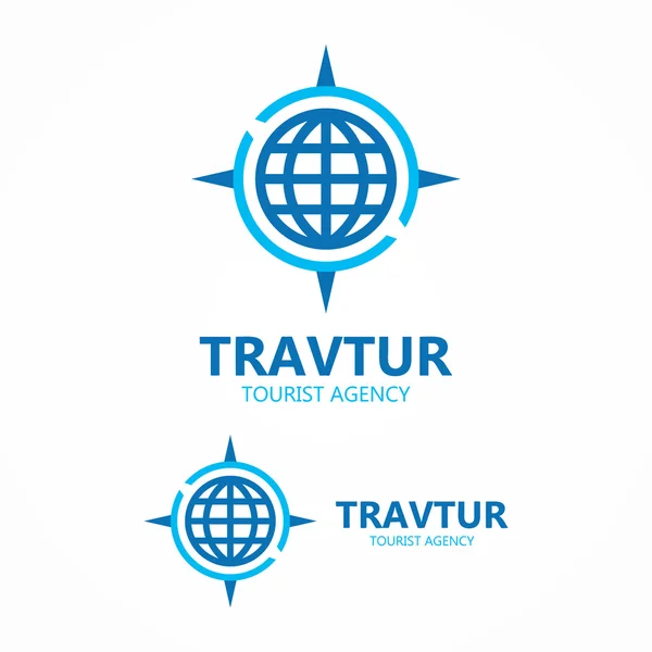 Vektör logo pusula ile yerküre