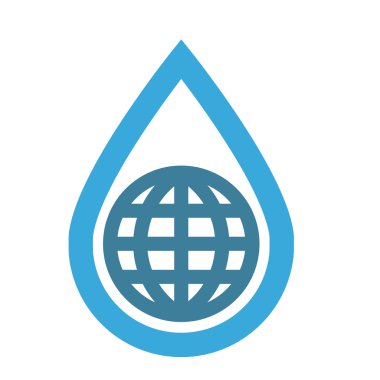 Su ve toprak vektör logo kombinasyonu