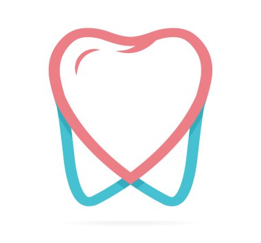 Kalp ve diş logo kombinasyonu