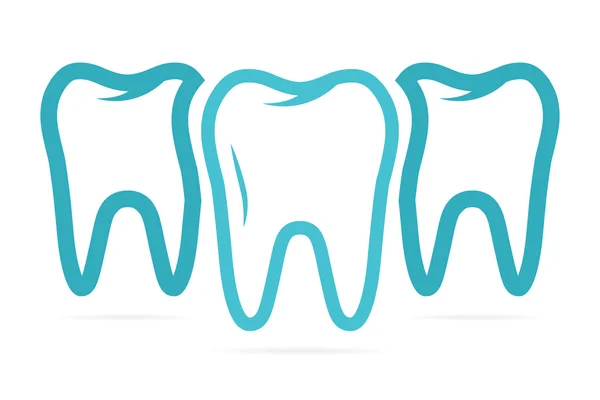 Zestaw trzech zębów na białym tle — Wektor stockowy