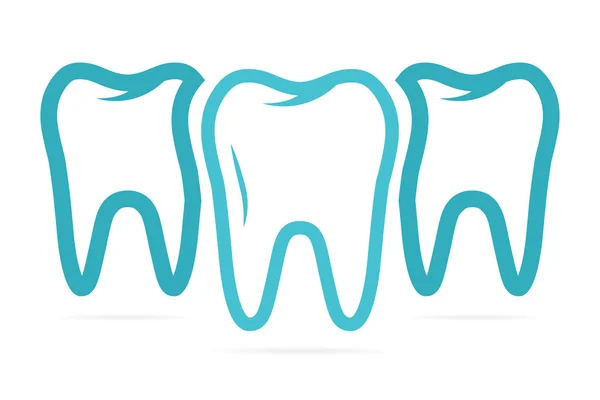 Набір з трьох зубів на білому тлі — стоковий вектор