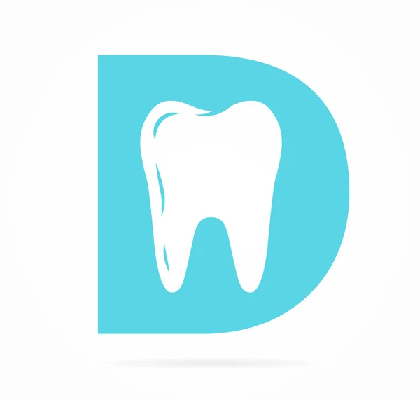 Logo combination of D letter and tooth — Stock Vector