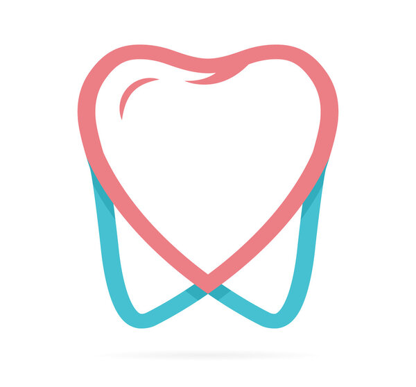 Logo combination of heart and tooth
