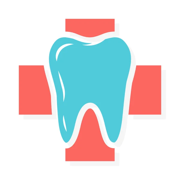 Wektor logo kombinacją krzyż medycznych i zębów — Wektor stockowy