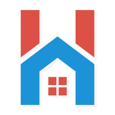 H harfi ve ev logo kombinasyonu