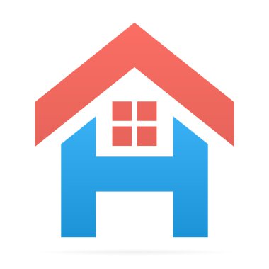Vektör logo kombinasyonu H harfi ve ev