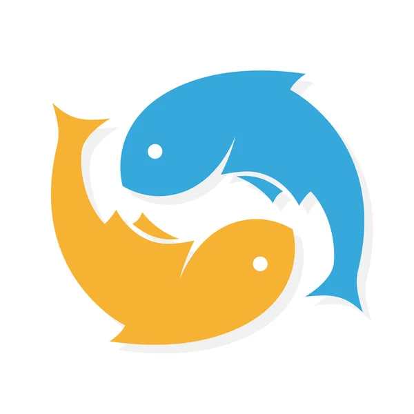 Дизайн логотипу риби векторний шаблон. Векторна концепція нескінченності риболовлі . — стоковий вектор