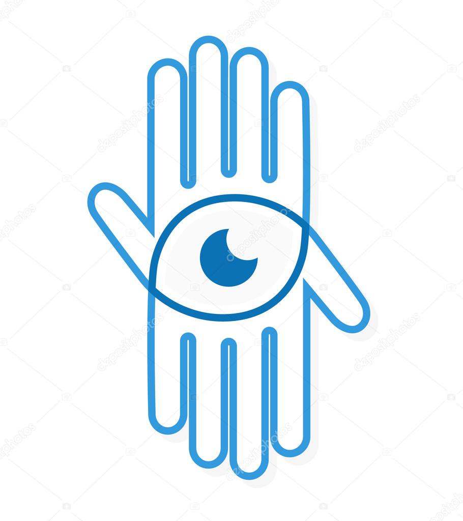 Vector logo hand with eye