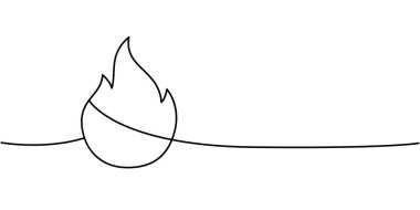 Siyah hatlı alev dizaynı bağlandı. Renklendirme sayfaları, el sanatları veya soyut tasarım projeleri için uygun asgari vektör taslağı çizimi.