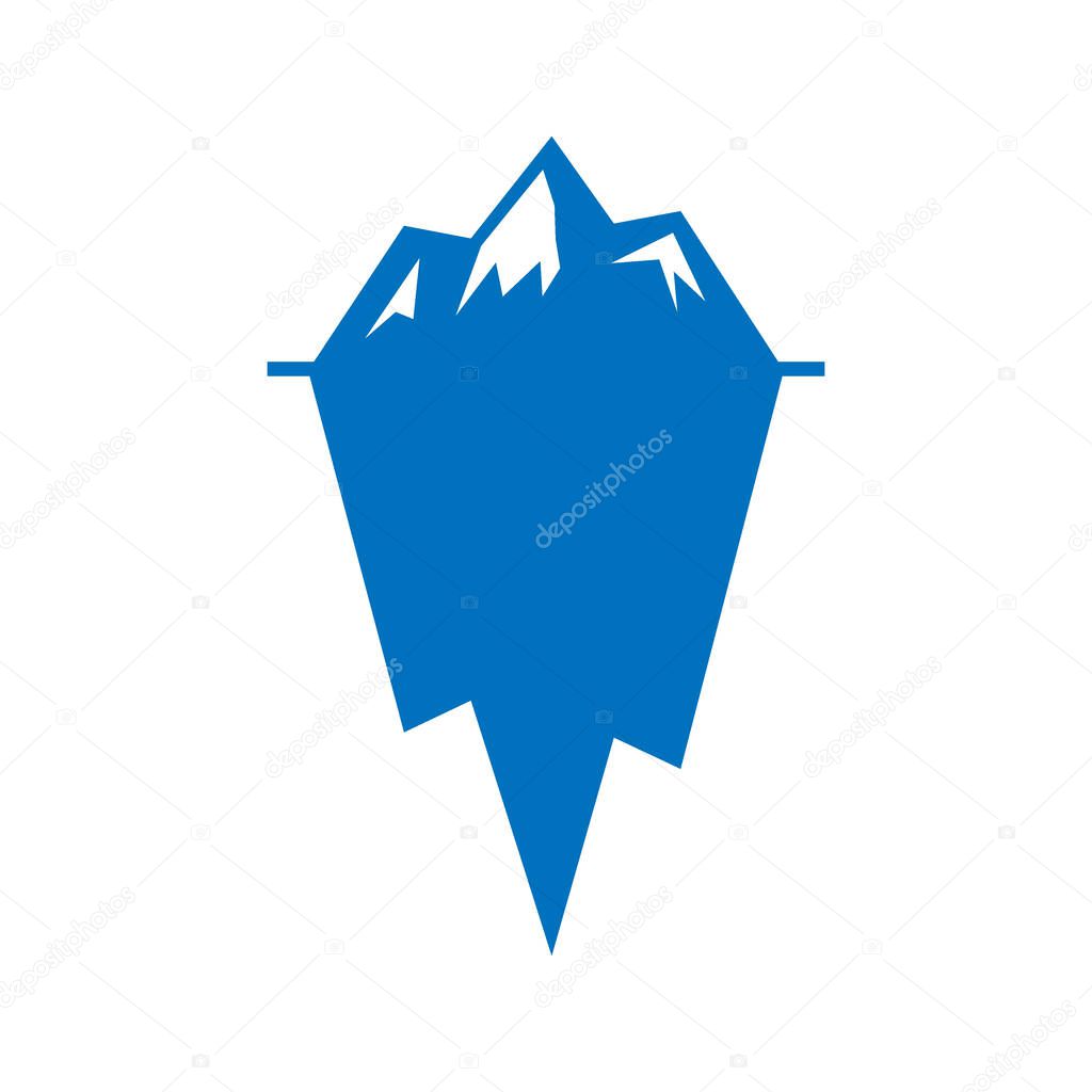 Blue iceberg with sharp mountain. Perfect for arctic travel branding, climate change campaigns, polar expedition graphics and eco-friendly vector designs.
