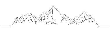 Dağ sırtı çizgisi. Yürüyüş posterleri, açık hava logoları, eko kampanyaları ve soyut alp macera grafikleri için vektör tasarımı mükemmel