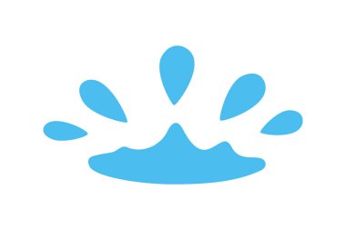 Mavi su tacı ıslatır. Soyut dekorasyon, logo tasarımı, çocuk çizimleri, posterler, arka planlar ve eğlenceli yaz grafikleri için mükemmel..