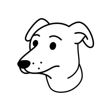 Basit bir tazı köpek çizgisi çizimi. Uzun burunlu ve katlanmış kulaklı. Evcil hayvan temalı tasarımlar, köpek çiftliği koleksiyonları ve minimalist hayvan resimleri için harika.