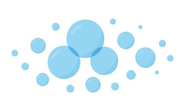 Açık mavi sabun köpükleri. Temizlik ürünleri, hijyen markalaşması, kozmetik ambalajlama, su temaları ve taze modern yerleşimler için mükemmel..