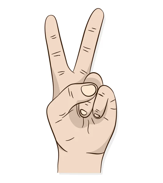 Mír nebo vítězství znamení ruky — Stockový vektor
