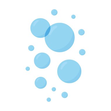 Açık mavi parlak sabun köpükleri. Temizlik ürünleri, hijyen markaları, su görselleri, kozmetik ambalajlar ve taze modern tasarımlar için harika..