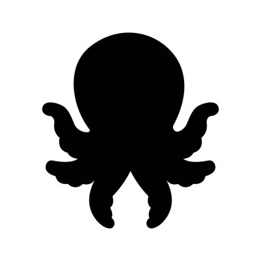 Şirin bir ahtapot silueti. Deniz simgeleri, çocuk grafikleri, basılabilir tablolar ve minimalist okyanus temalı tasarımlar için mükemmel..