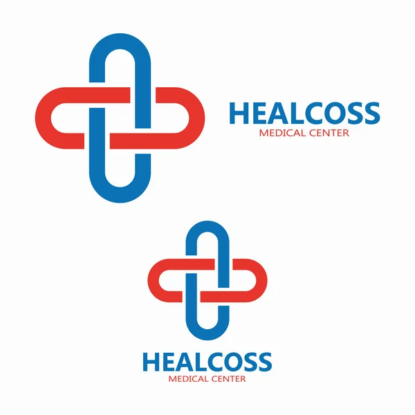 Cross plus medical logo design template — Stock Vector