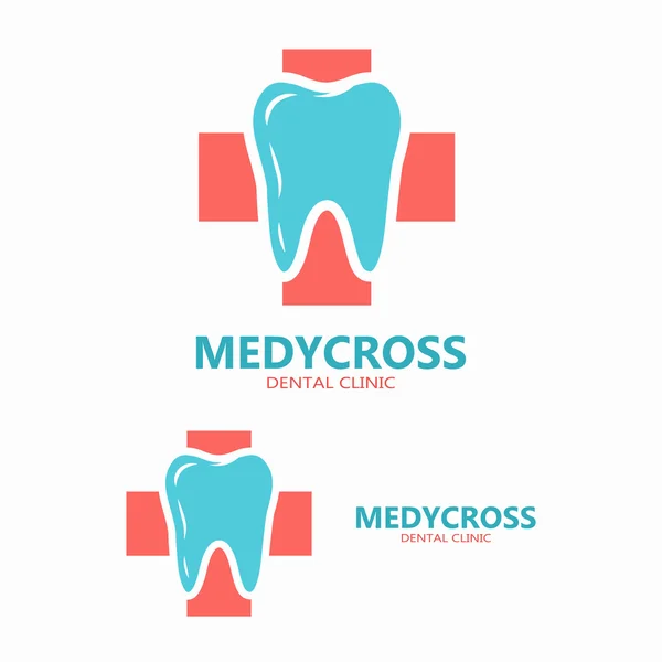 Szablon projektu logo zębów dentysta. Medyczne ikona wektor — Wektor stockowy
