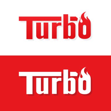 Turbo metin logo vektör tasarımı