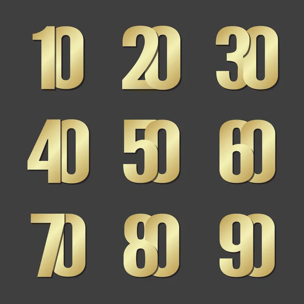 Vektorové písmo zlaté čísla — Stockový vektor
