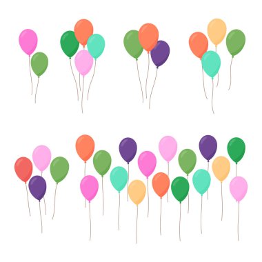 Çizgi film balonları. Parti davetiyeleri, doğum günü süslemeleri, eğlenceli grafikler, tebrik kartları, çocukların içeriği ve kutlama temalı görseller için mükemmel.