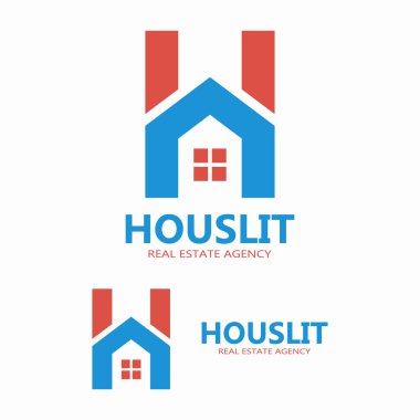 Ev ve harfi H logo şablonu