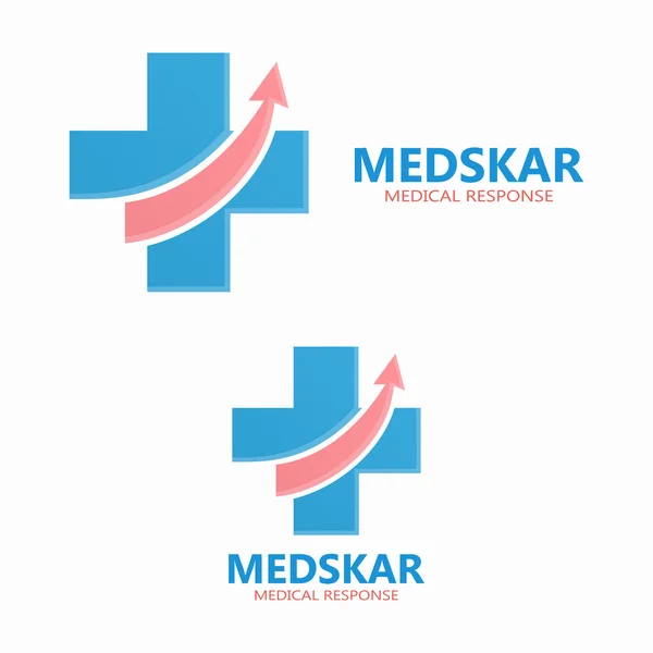 Logo médico vectorial con símbolo de flecha hacia arriba — Archivo Imágenes Vectoriales
