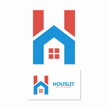 H harfi logosu ile vektör evi