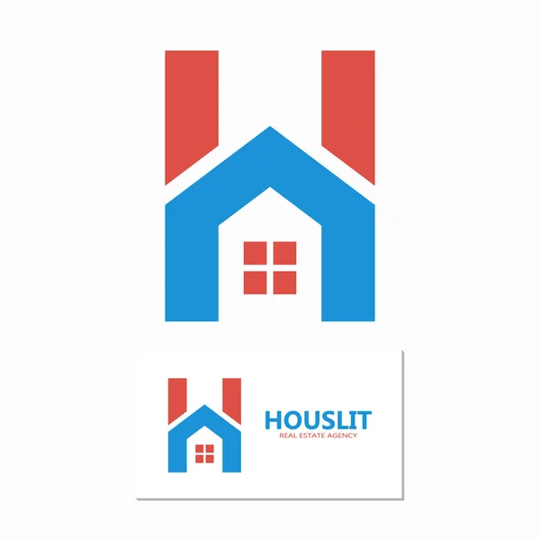 Vector huis met letter H logo — Stockvector