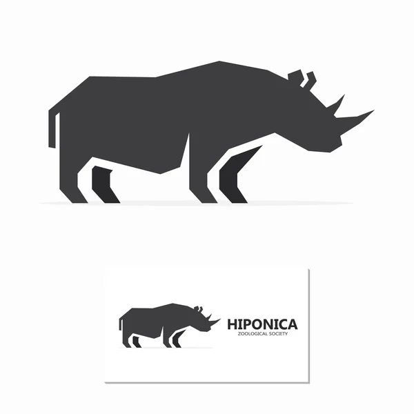 Vektor Nashorn Etiketten- oder Logo-Designs — Stockvektor