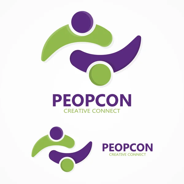 Logo de relación social. Logotipo de personas y familia — Vector de stock