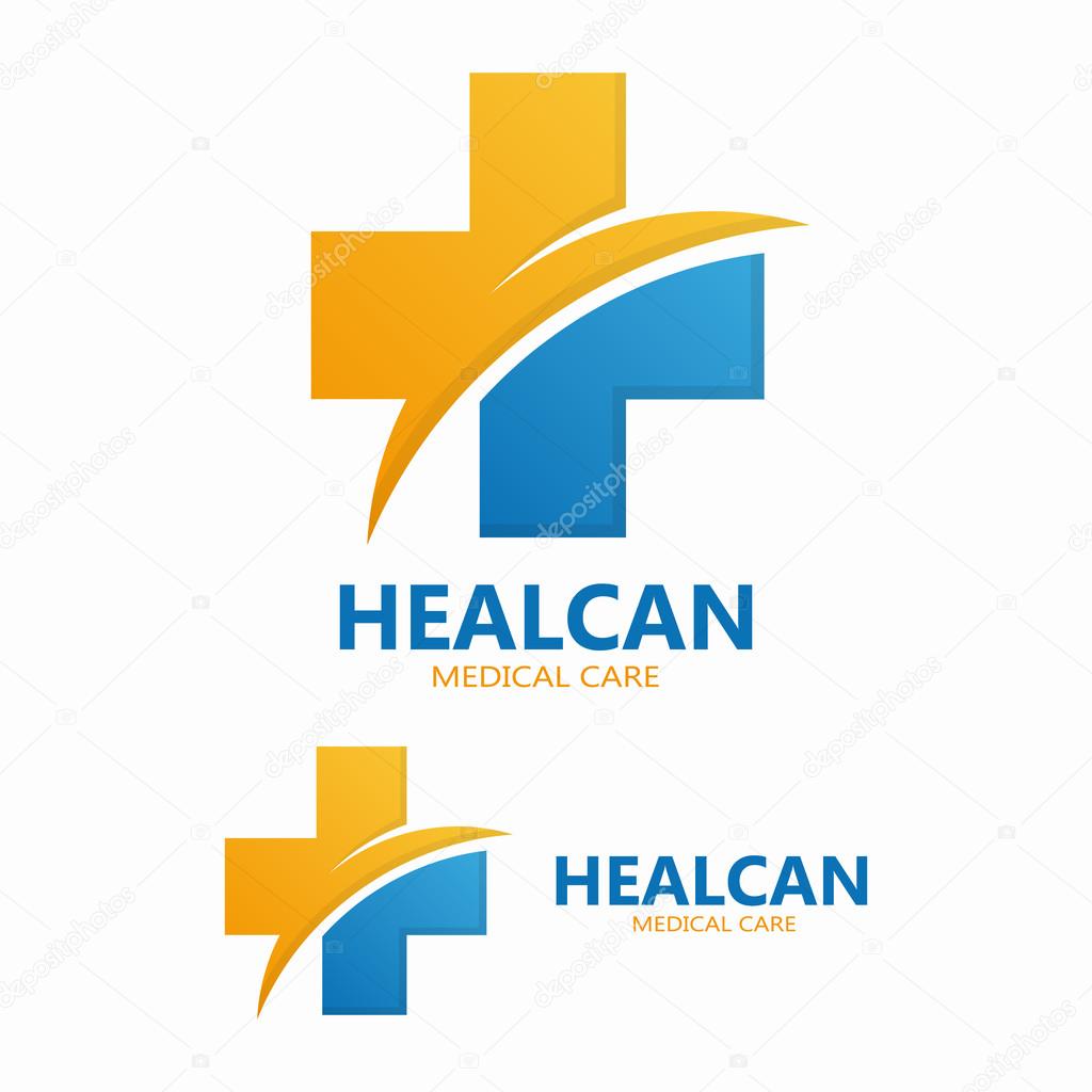Abstract medical cross logo template.