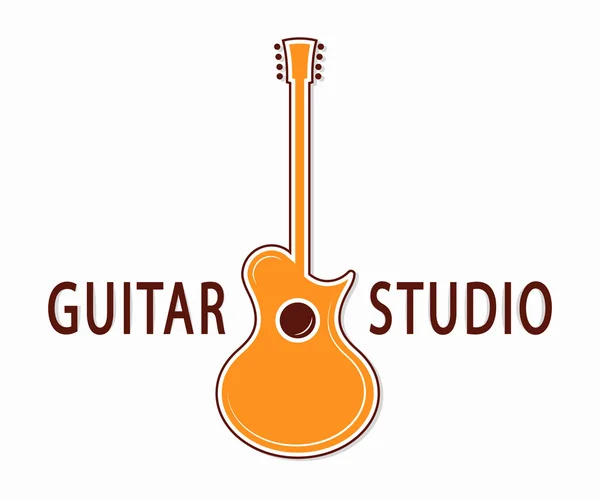 Ícone de guitarra vetorial ou símbolo. Logotipo para loja de música, loja de guitarra —  Vetores de Stock