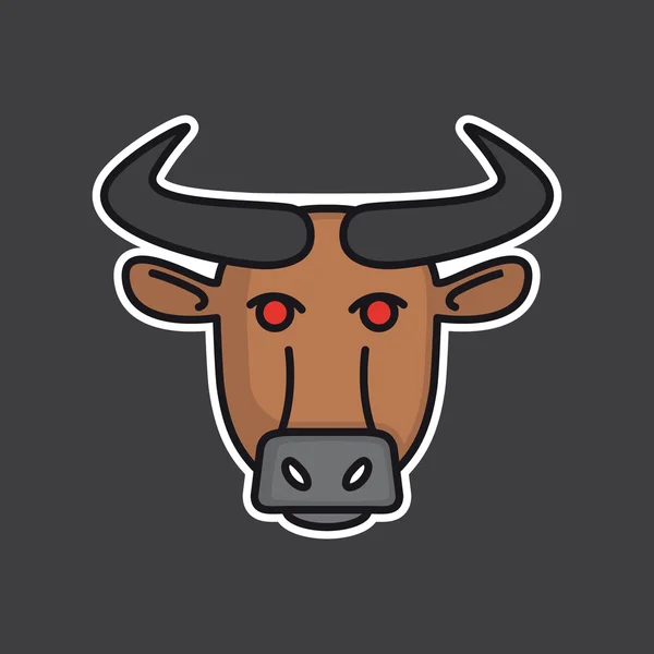 Zangado touro cabeça mascote — Vetor de Stock