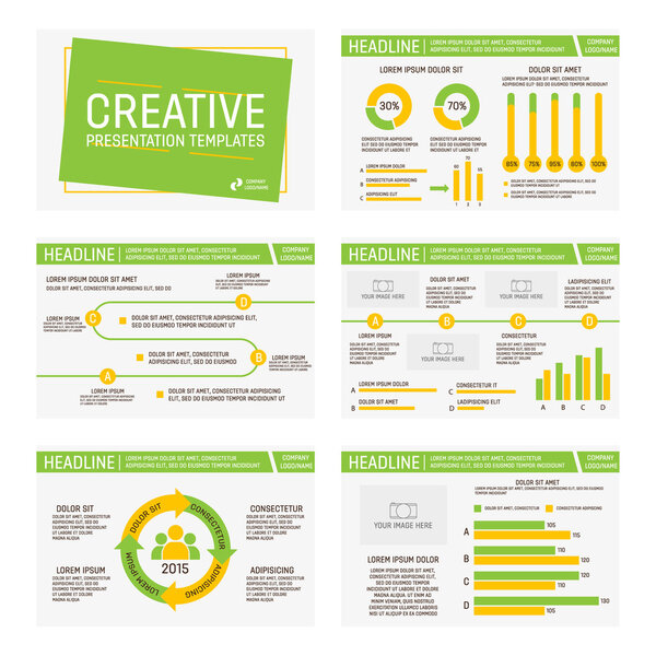 Vector template for multipurpose presentation slides with graphs and charts. Infographic element and symbol icon template. Powerpoint templates and themes.