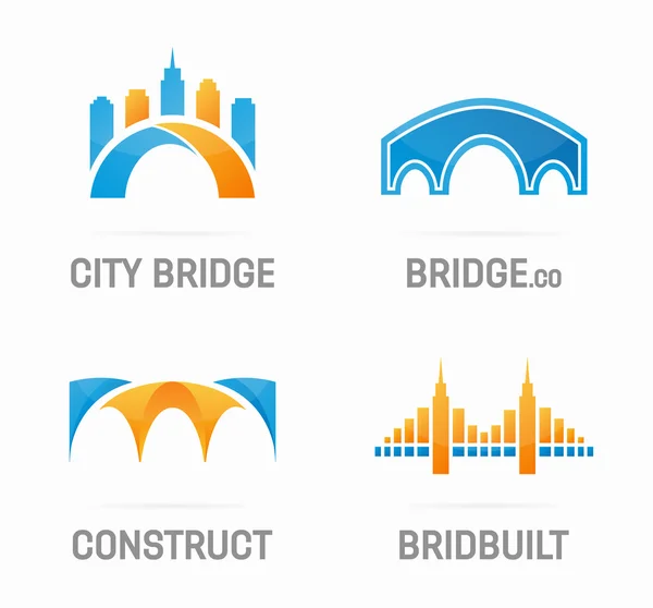 Zestaw mostu streszczenie logo — Wektor stockowy