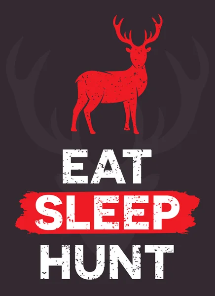 ¡Come! Duerme. Hunt. - cita creativa. Concepto tipográfico dibujado a mano vectorial — Vector de stock