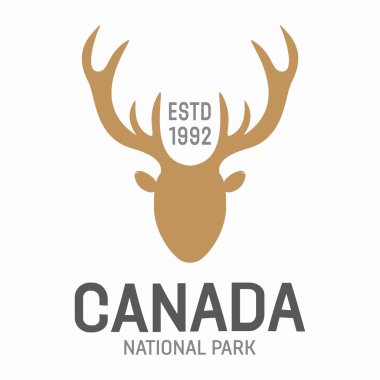 Vector deer logo design elements clipart