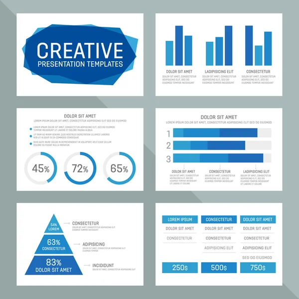 Modello vettoriale per diapositive di presentazione multiuso con grafici e grafici — Vettoriale Stock