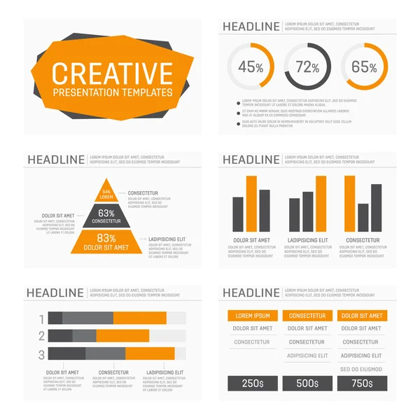 Vektorové šablona pro víceúčelové prezentace snímků s diagramy a grafy — Stockový vektor