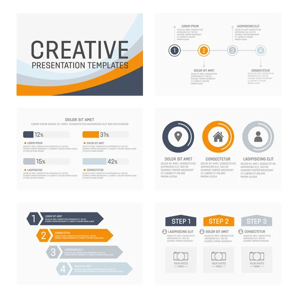 Vektör grafikler ve çok amaçlı sunum slaytlar için şablon.