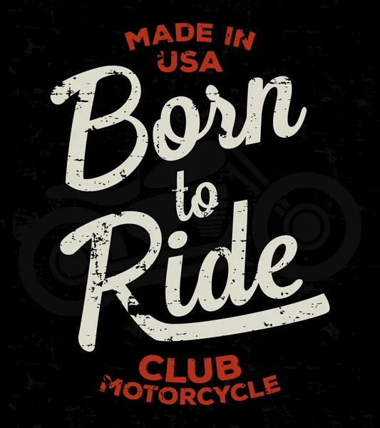 Motorradrennen, Rennfahrer, Motorradtypografie. Vintage T-Print Design. T-Shirt-Grafik. — Stockvektor