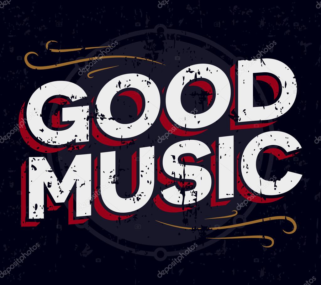 Download Good music typography. Vintage tee print design. T-shirt graphics. — Stock Vector © lifeking83 ...